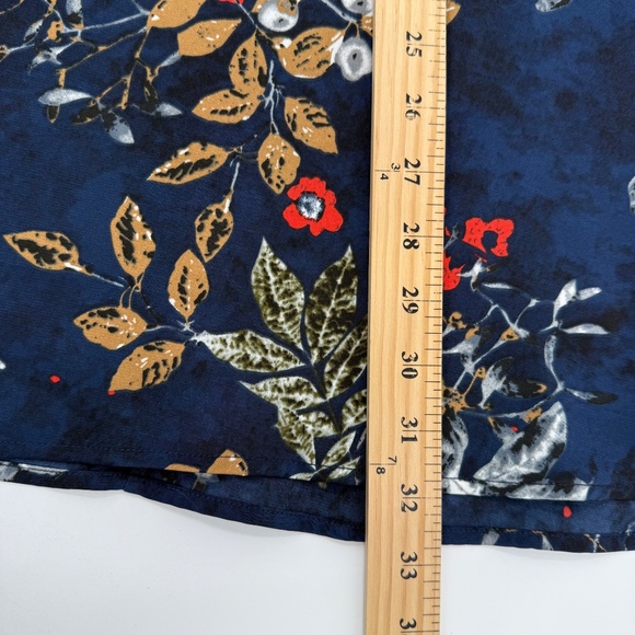 Abaadlw Skirt Women Medium NEW Blue Floral A Line Elastic Waist Pockets Boho - Picture 10 of 11